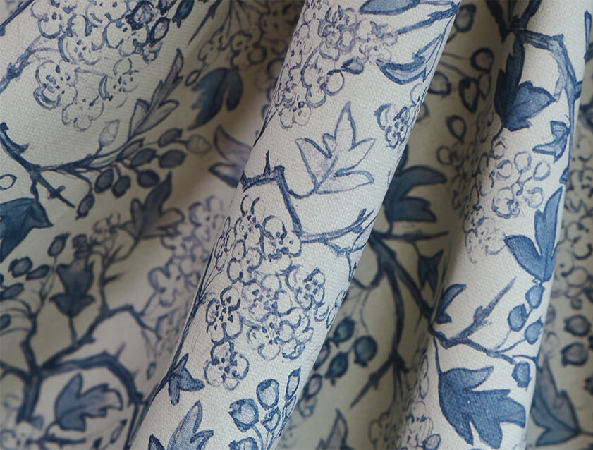 RHS Collection Gertrude Jekyll Linen Cotton Blue Detail